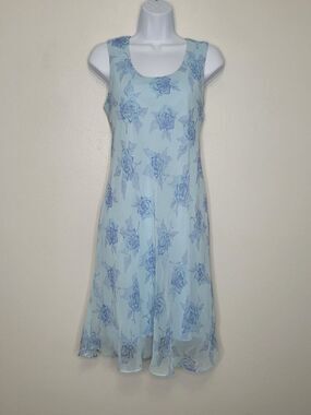 Y2k blue tones floral ethereal dainty cute fairy midi dress size 11/12